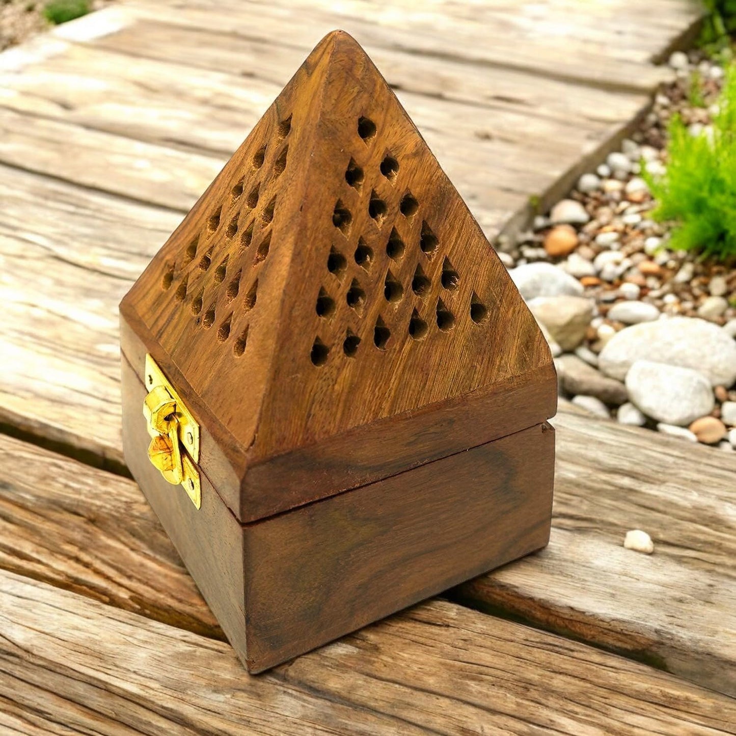 Bakhoor Burner-Wooden Pyramid Shape