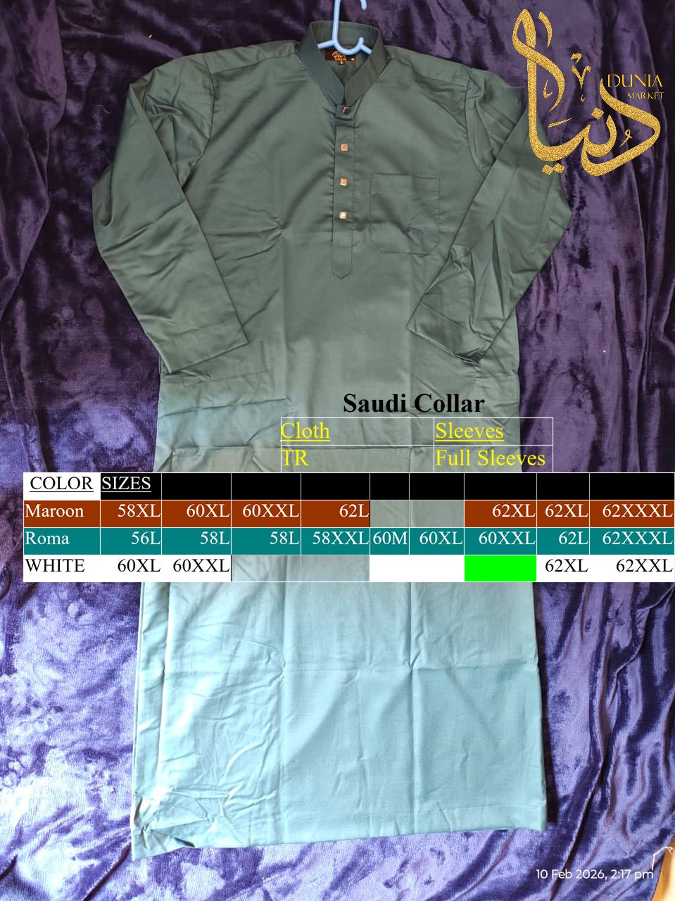 Saudi Collar Thobe – Classic Elegance, Modern Precision