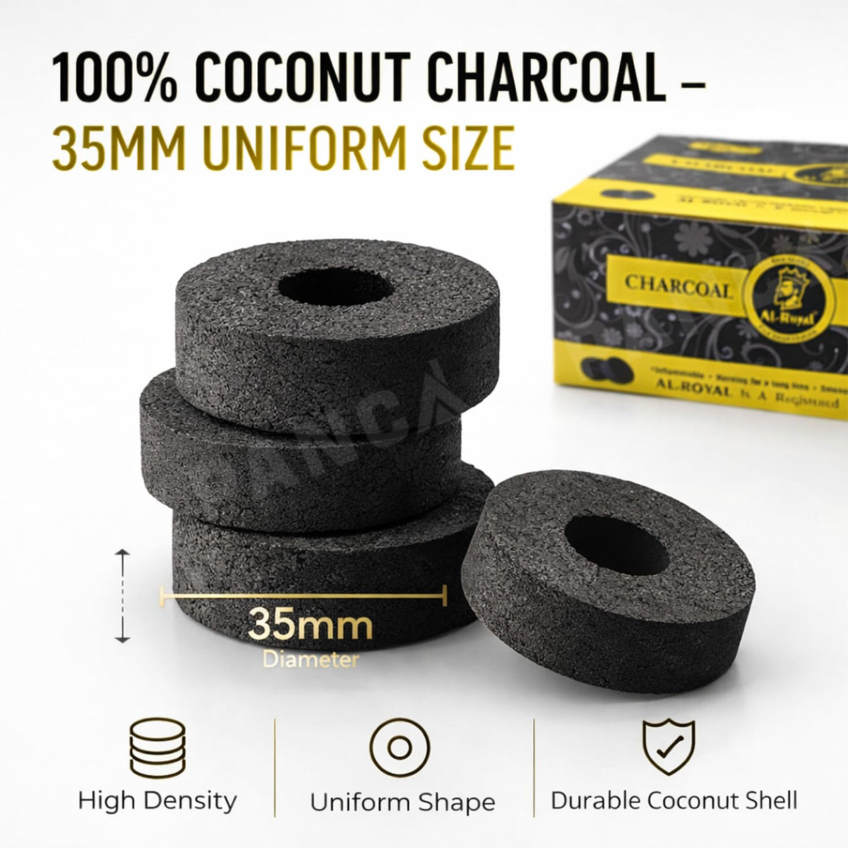 Magic Coal Coconut Charcoal Tablets | Fast Ignite & Long Lasting Burn 45–60 Minutes | Low Smoke Premium Coal for Bakhoor