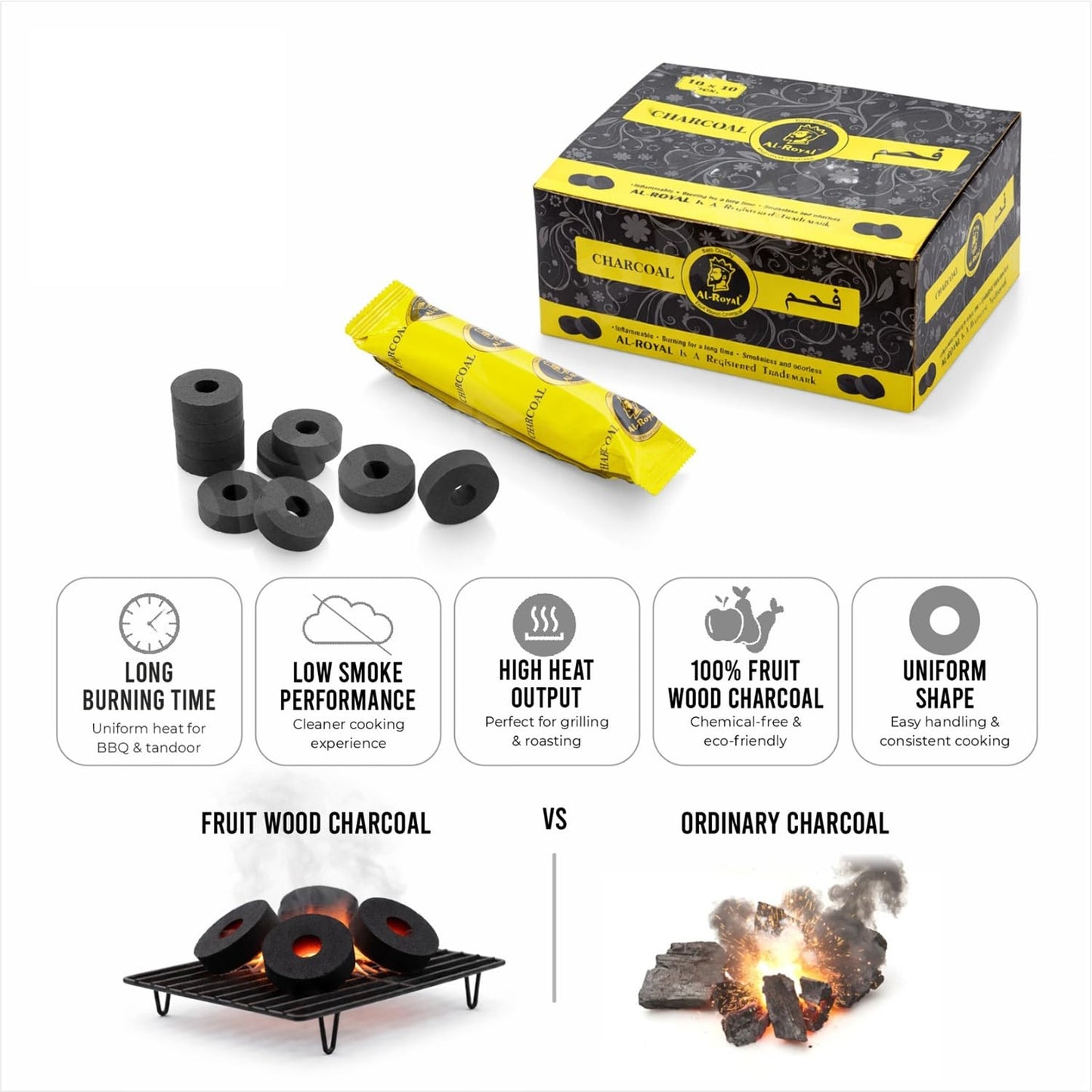 Magic Coal Coconut Charcoal Tablets | Fast Ignite & Long Lasting Burn 45–60 Minutes | Low Smoke Premium Coal for Bakhoor