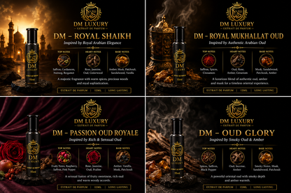 DM Luxury – Royal Oriental Collection | 4 Bottle Sample Kit (15ML × 4)