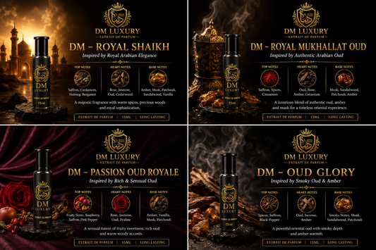 DM Luxury – Royal Oriental Collection | 4 Bottle Sample Kit (15ML × 4)
