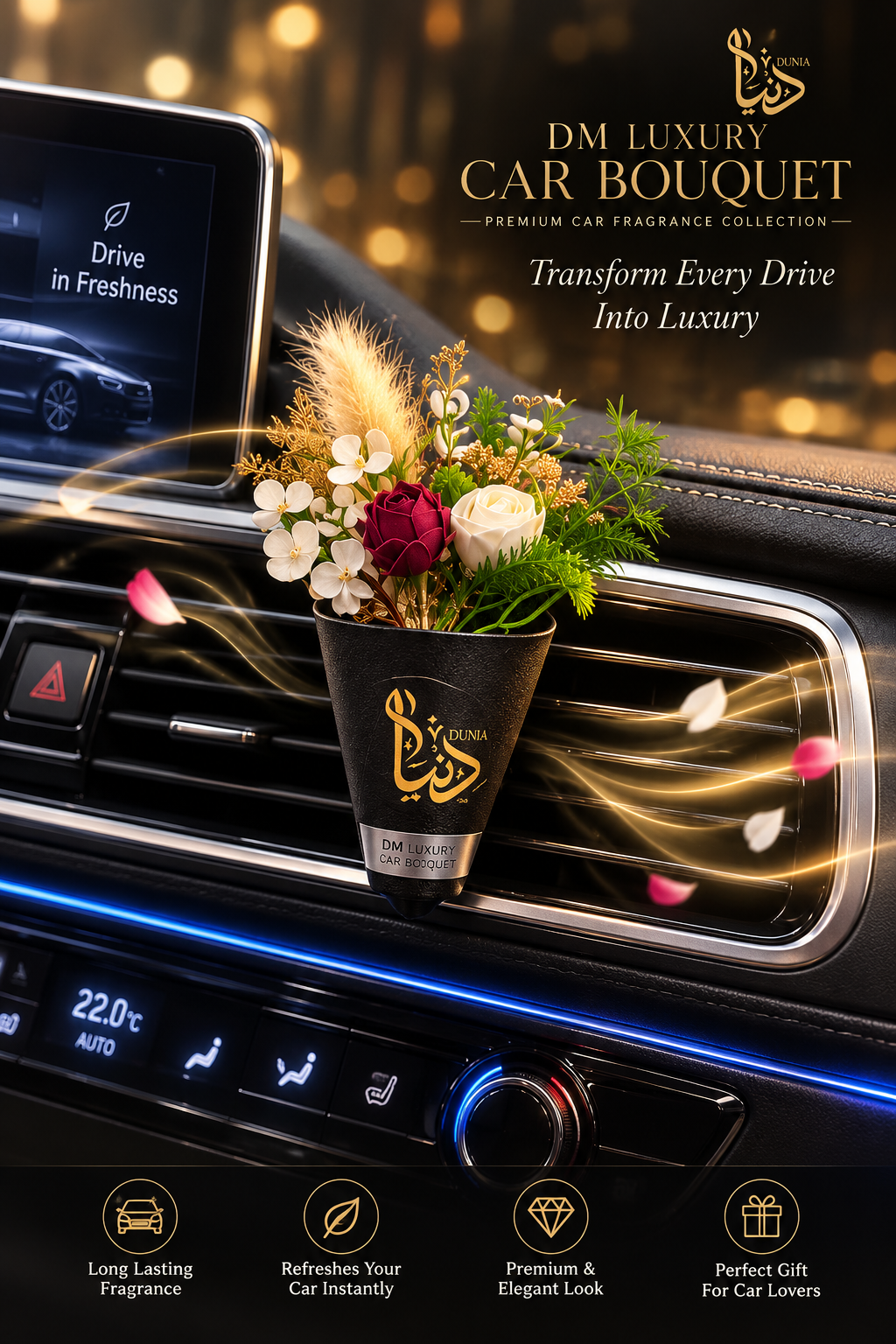 DM Luxury Car Bouquet – Premium Car Fragrance Gift Set