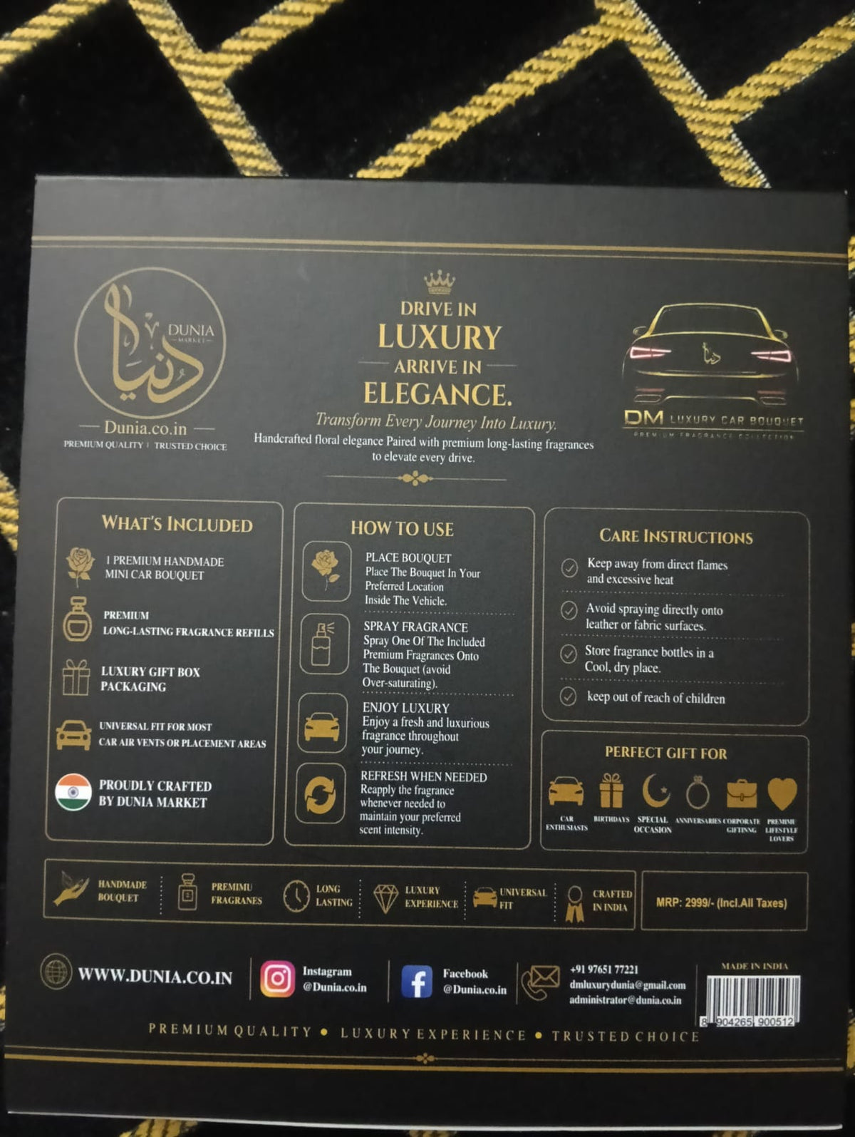 DM Luxury Car Bouquet – Premium Car Fragrance Gift Set